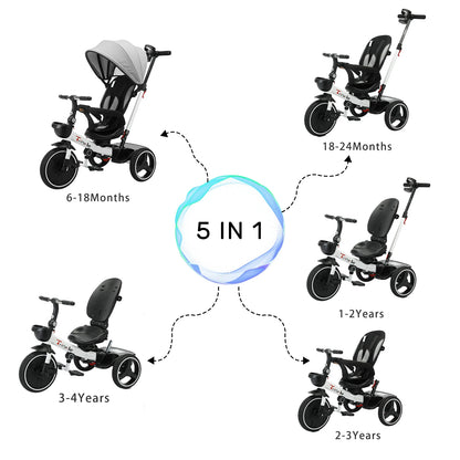 Ubravoo Baby Stroller Tricycle Ride Bike – 5-in-1