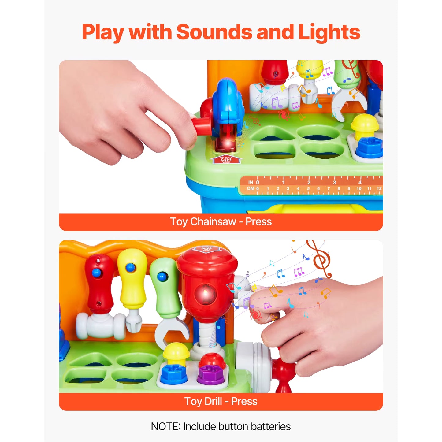 Musikalische Kinder Werkbank mit Licht & Sound