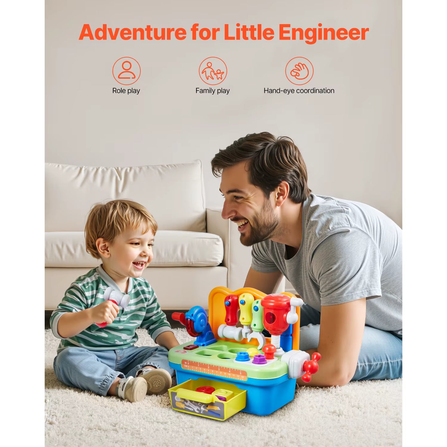 Musikalische Kinder Werkbank mit Licht & Sound