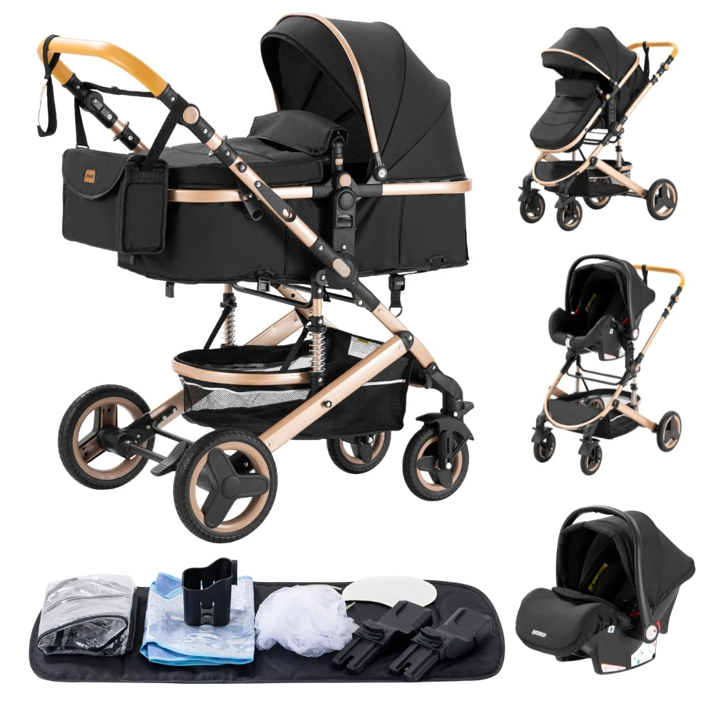 3-in-1 Baby Kinderwagen - Glanzhaut