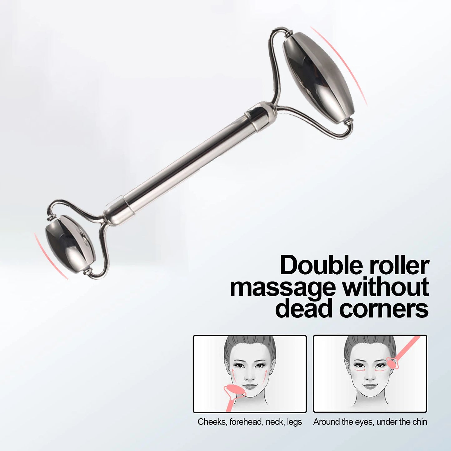 Gesichts-Eisroller-Set – Edelstahl-Face Roller & Gua Sha – Kühlende Massage für Gesichtspflege - Glanzhaut