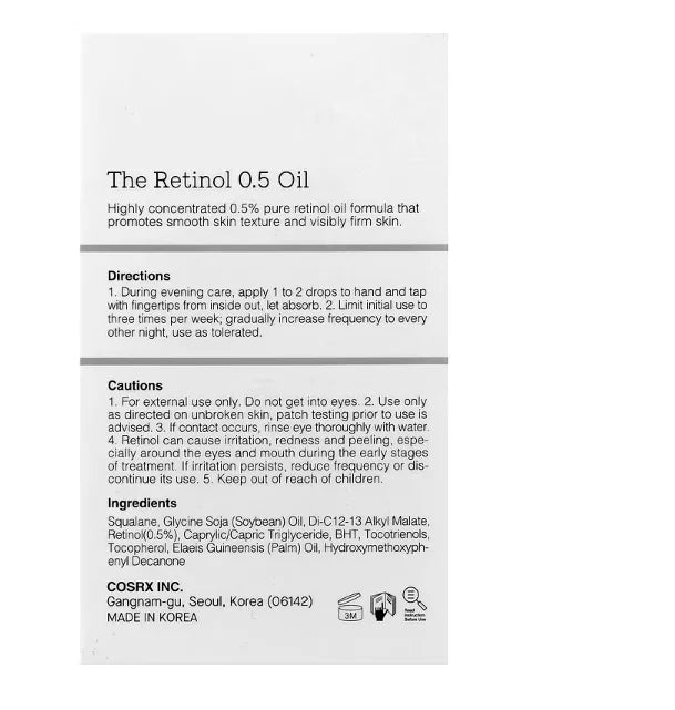 COSRX The Retinol 0.5 Öl – Anti-Aging Gesichtsöl mit 0,5 % Retinol