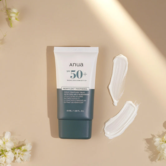 Anua Heartleaf + Panthenol Silky Moisture Mild Sunscreen SPF 50+
