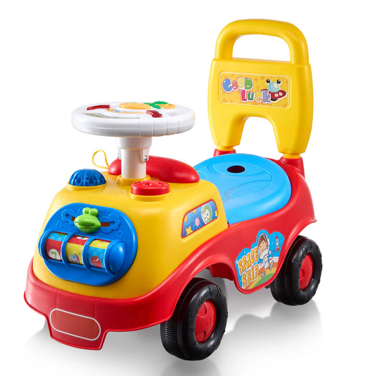 Kinder Rutschauto 2-in-1 – Schiebewagen & Lauflernhilfe mit Musik