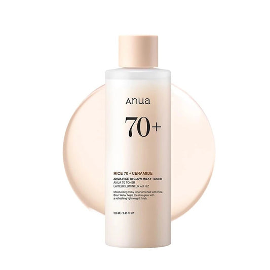 ANUA 70+ Toner 250ml – Feuchtigkeitsspendende Gesichtsessenz mit Reisextrakt | Für fettige & empfindliche Haut | Porenpflege & Hautbildverfeinerung - Glanzhaut