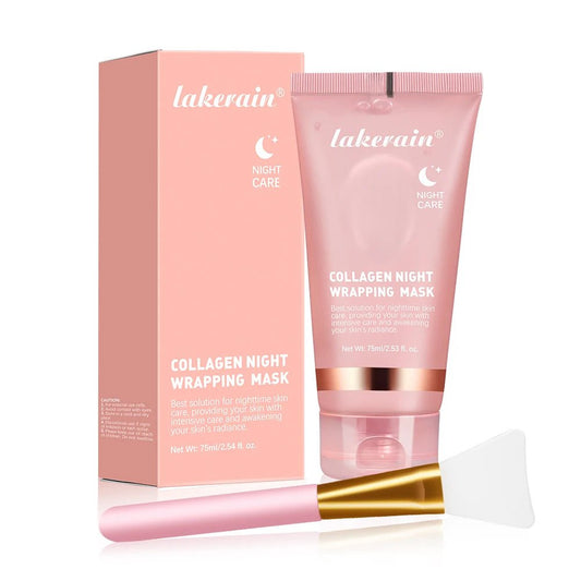 Collagen Maske,Collagen Night Wrapping Mask, Kollagen Maske für das Gesicht, Bio Collagen Face Mask, Peel-Off Maske für strahlende Haut, Tiefenwirksame Gesichtsmaske, Koreanische Hautpflege - Glanzhaut