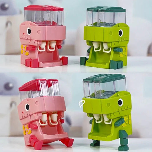 Dinosaurier Wasser- & Saftspender für Kinder – 2in1 Spielbrunnen in Pink & grün - Glanzhaut
