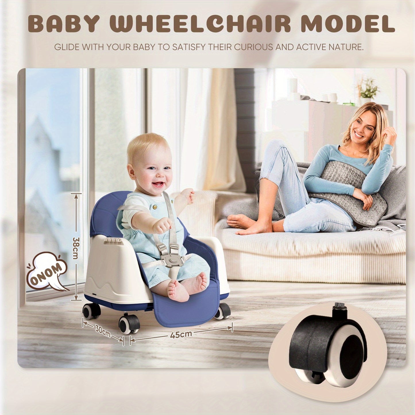 4-in-1 Hochstuhl für Babys – Verstellbar, Sicher & Leicht zu Reinigen