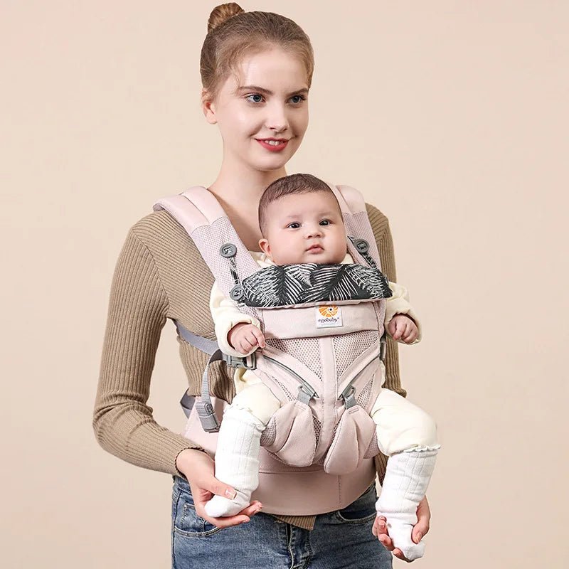 Ergonomische Babytrage mit multifunktionalem Hüftstütze – Für Neugeborene bis Kleinkinder, vielseitig tragbar (vorne und hinten), inklusive Zubehör - Glanzhaut