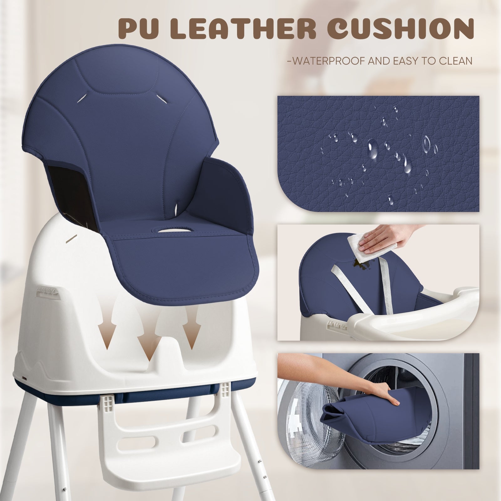 4-in-1 Hochstuhl für Babys – Verstellbar, Sicher & Leicht zu Reinigen