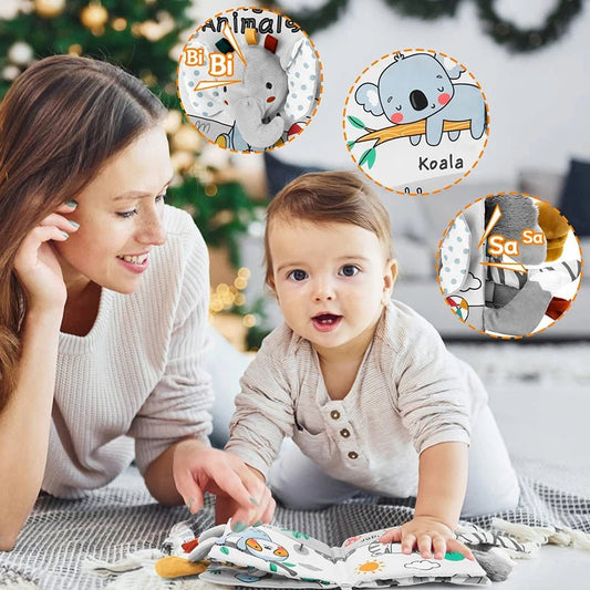 Stoffbuch für Babys|Frühes Lernen - Glanzhaut