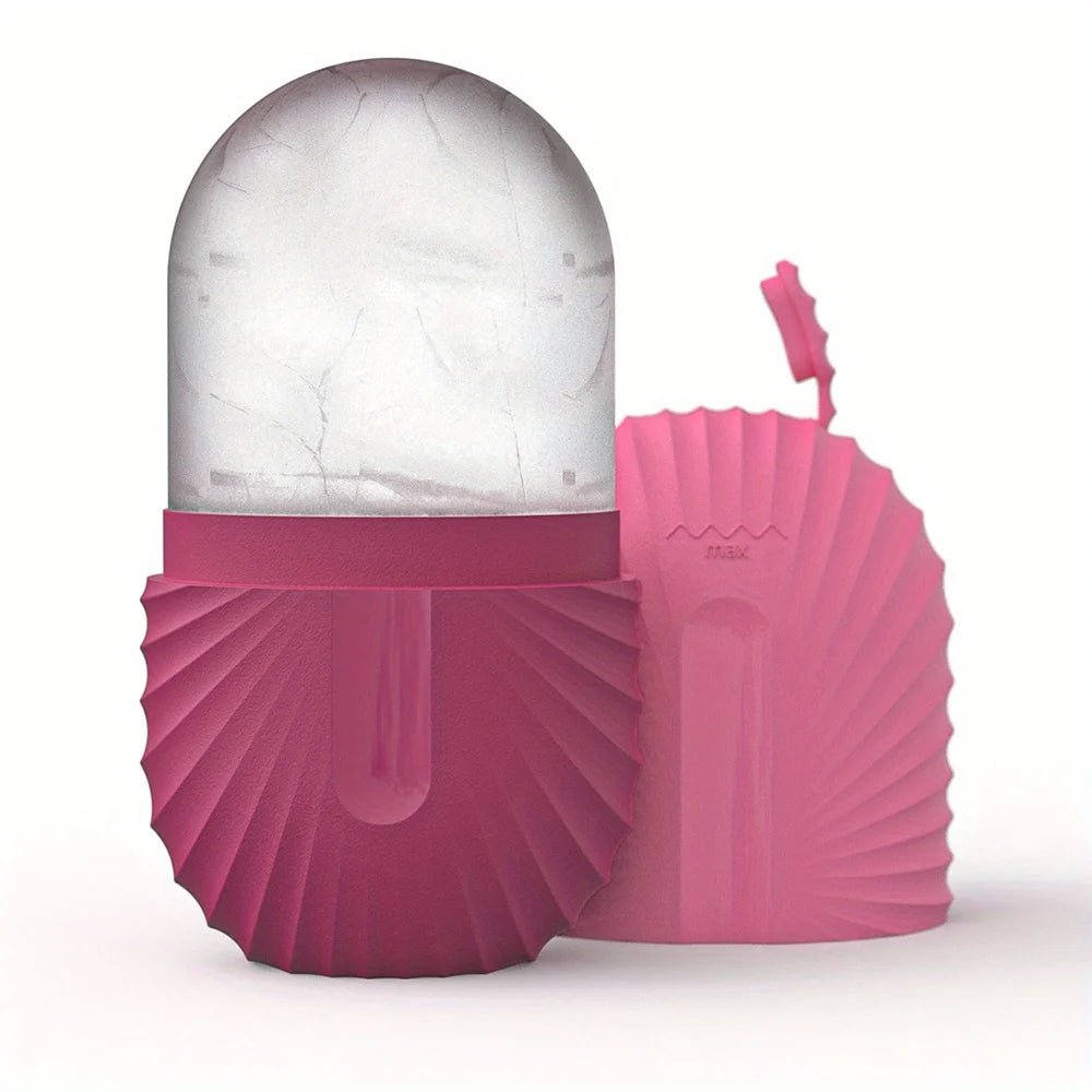Gesichts-Eisroller-Set – Edelstahl-Face Roller & Gua Sha – Kühlende Massage für Gesichtspflege - Glanzhaut