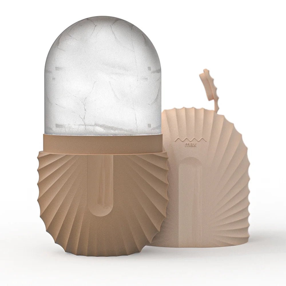 Gesichts-Eisroller-Set – Edelstahl-Face Roller & Gua Sha – Kühlende Massage für Gesichtspflege - Glanzhaut