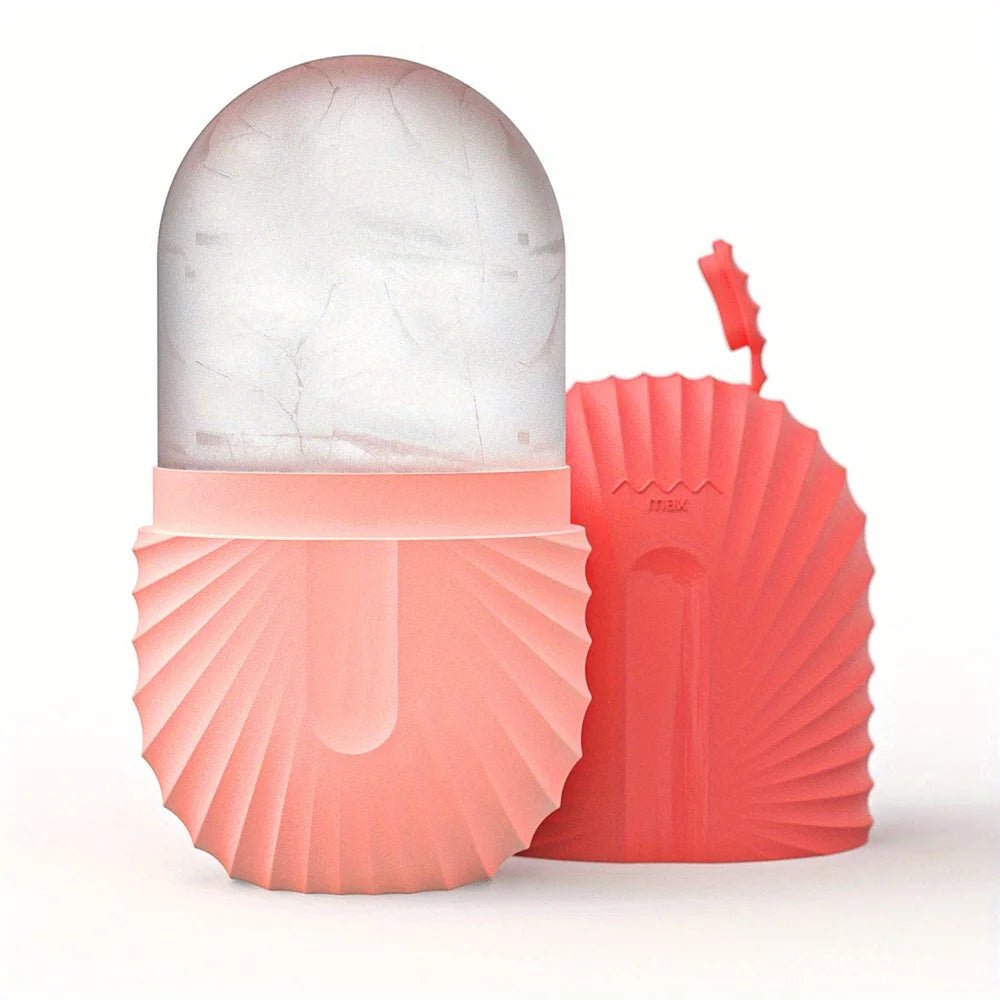 Gesichts-Eisroller-Set – Edelstahl-Face Roller & Gua Sha – Kühlende Massage für Gesichtspflege - Glanzhaut