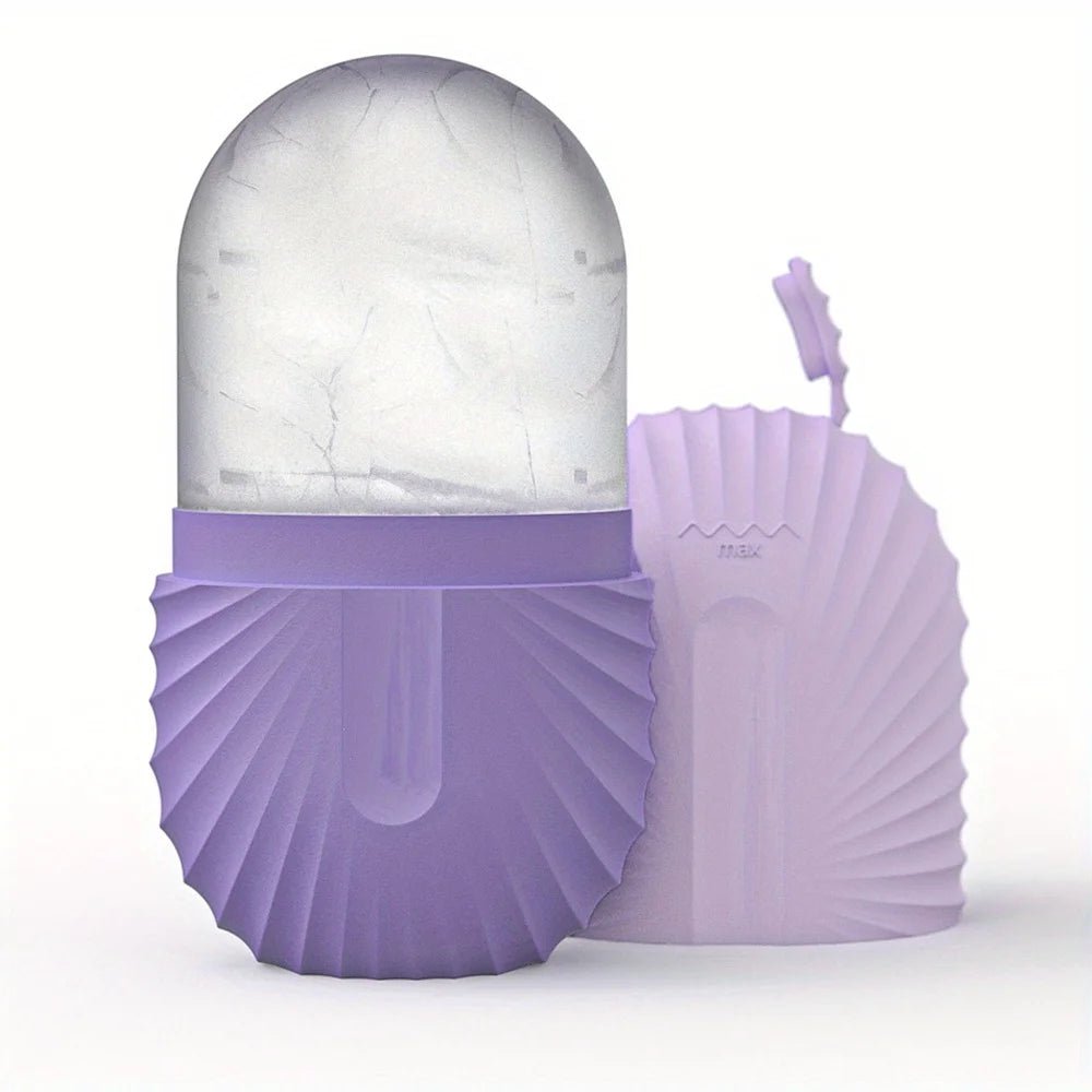 Gesichts-Eisroller-Set – Edelstahl-Face Roller & Gua Sha – Kühlende Massage für Gesichtspflege - Glanzhaut