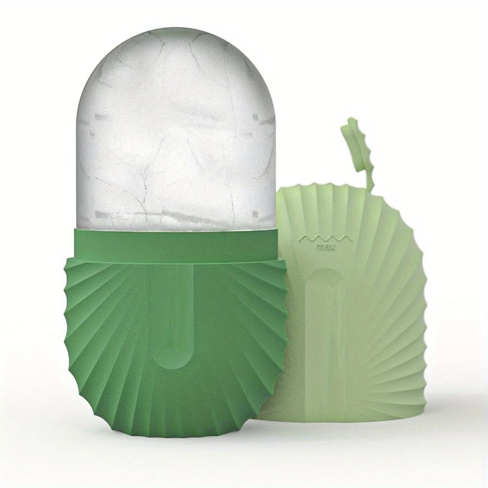 Gesichts-Eisroller-Set – Edelstahl-Face Roller & Gua Sha – Kühlende Massage für Gesichtspflege - Glanzhaut