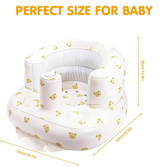 Inflatable Baby Seat for Babies 3-36 Months,Built in Air Pump Children Baby Sofa,Bumbo Seat for Learning to Sit,Feeding,Camping - Glanzhaut