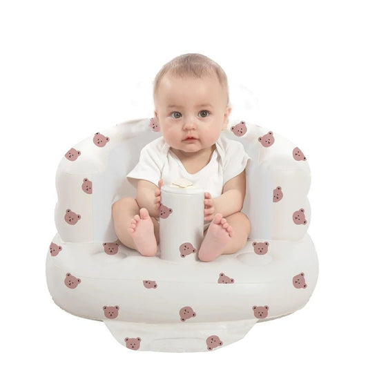 Inflatable Baby Seat for Babies 3-36 Months,Built in Air Pump Children Baby Sofa,Bumbo Seat for Learning to Sit,Feeding,Camping - Glanzhaut
