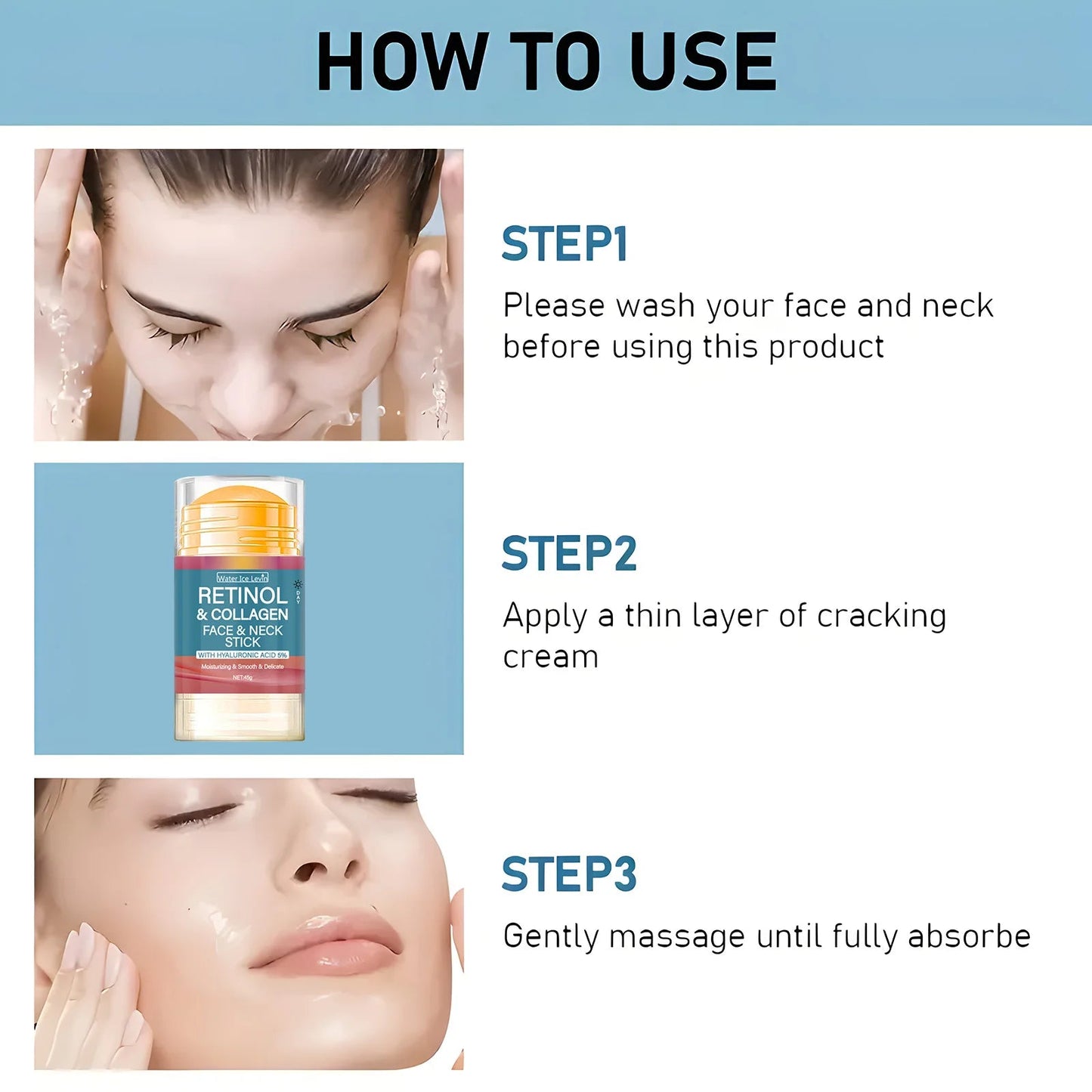 Retinol Lifting & Straffende Creme-Stick – Faltenreduzierende Gesichtscreme mit Kollagen, Feuchtigkeitsspendend, Aufhellend & Hautbildverfeinernd - Glanzhaut