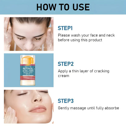 Retinol Lifting & Straffende Creme-Stick – Faltenreduzierende Gesichtscreme mit Kollagen, Feuchtigkeitsspendend, Aufhellend & Hautbildverfeinernd - Glanzhaut