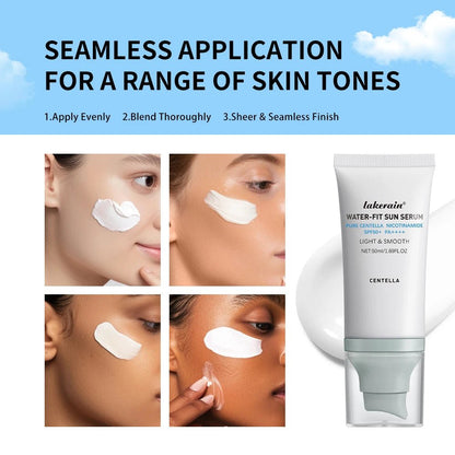 SKIN1004 Madagascar Centella Hyalu-cica Water-Fit Sun Serum Sonnencreme SPF 50+ – UV-Schutz & Antioxidativer Pflege – Feuchtigkeitsspendende Isolation Cream für Gesicht - Glanzhaut